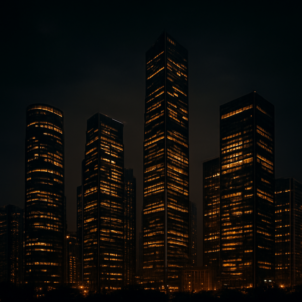 Luxury Gurgaon skyline at night